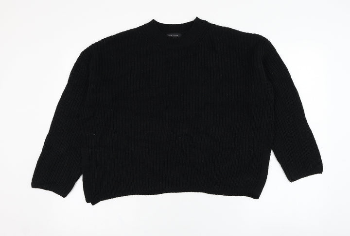 New Look Womens Black Round Neck  Acrylic Pullover Jumper Size S