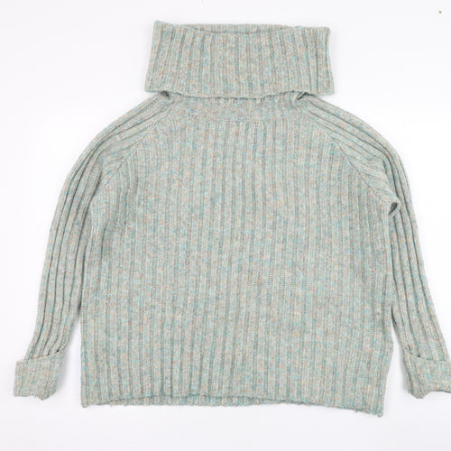 George Womens Green Roll Neck  Acrylic Pullover Jumper Size M