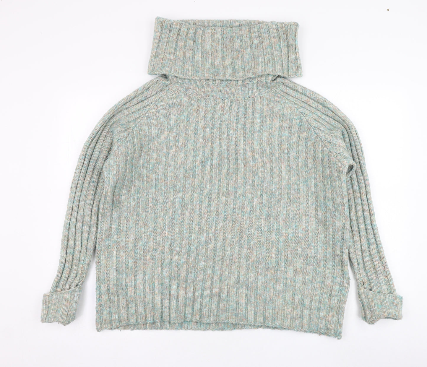 George Womens Green Roll Neck  Acrylic Pullover Jumper Size M