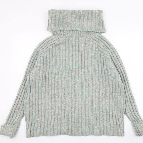 George Womens Green Roll Neck  Acrylic Pullover Jumper Size M