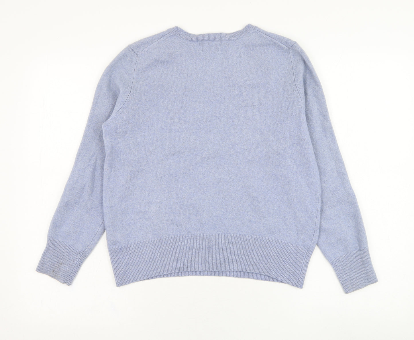 Marks and Spencer Womens Blue Round Neck  Cashmere Pullover Jumper Size 12