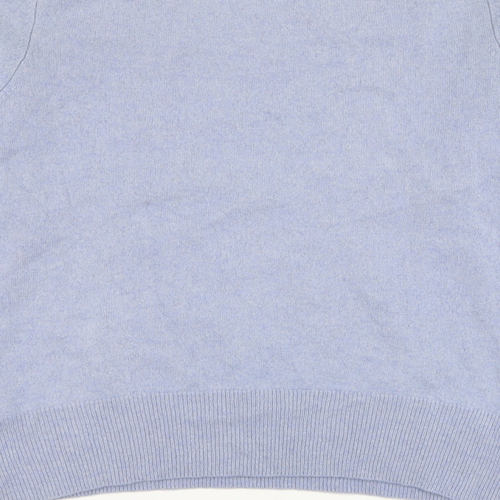Marks and Spencer Womens Blue Round Neck  Cashmere Pullover Jumper Size 12