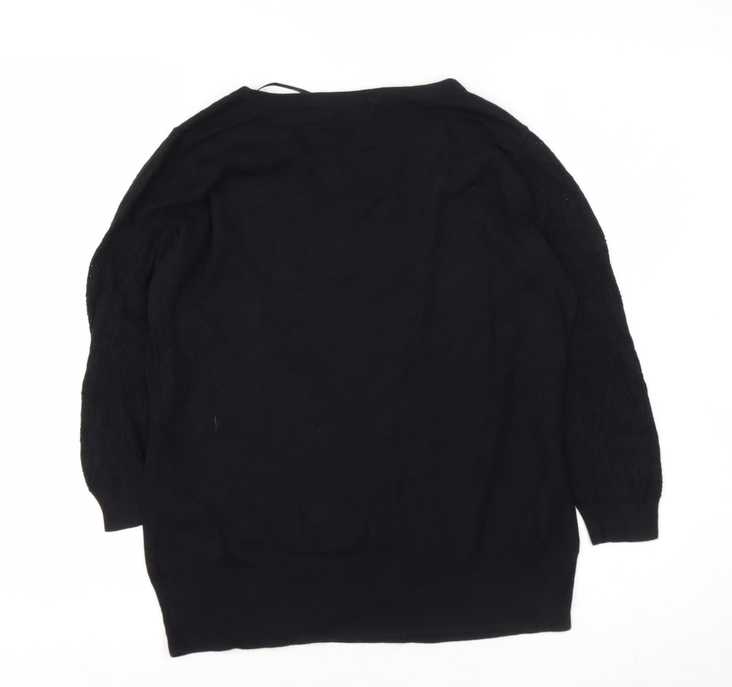 H&M Womens Black Roll Neck  Cotton Pullover Jumper Size M