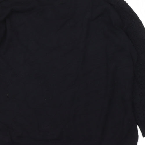 H&M Womens Black Roll Neck  Cotton Pullover Jumper Size M