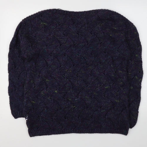 Marks and Spencer Womens Blue Round Neck  Acrylic Pullover Jumper Size 16