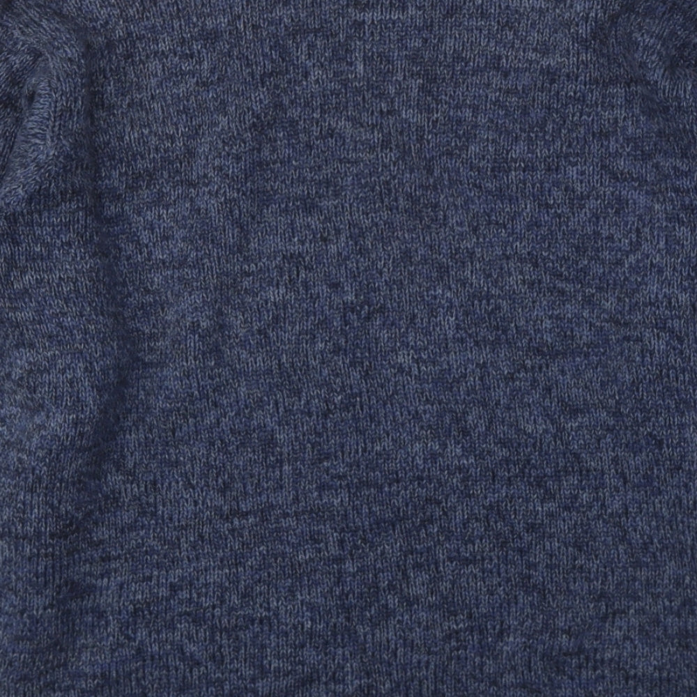 Hawkshead Mens Blue High Neck  Cotton Pullover Jumper Size L