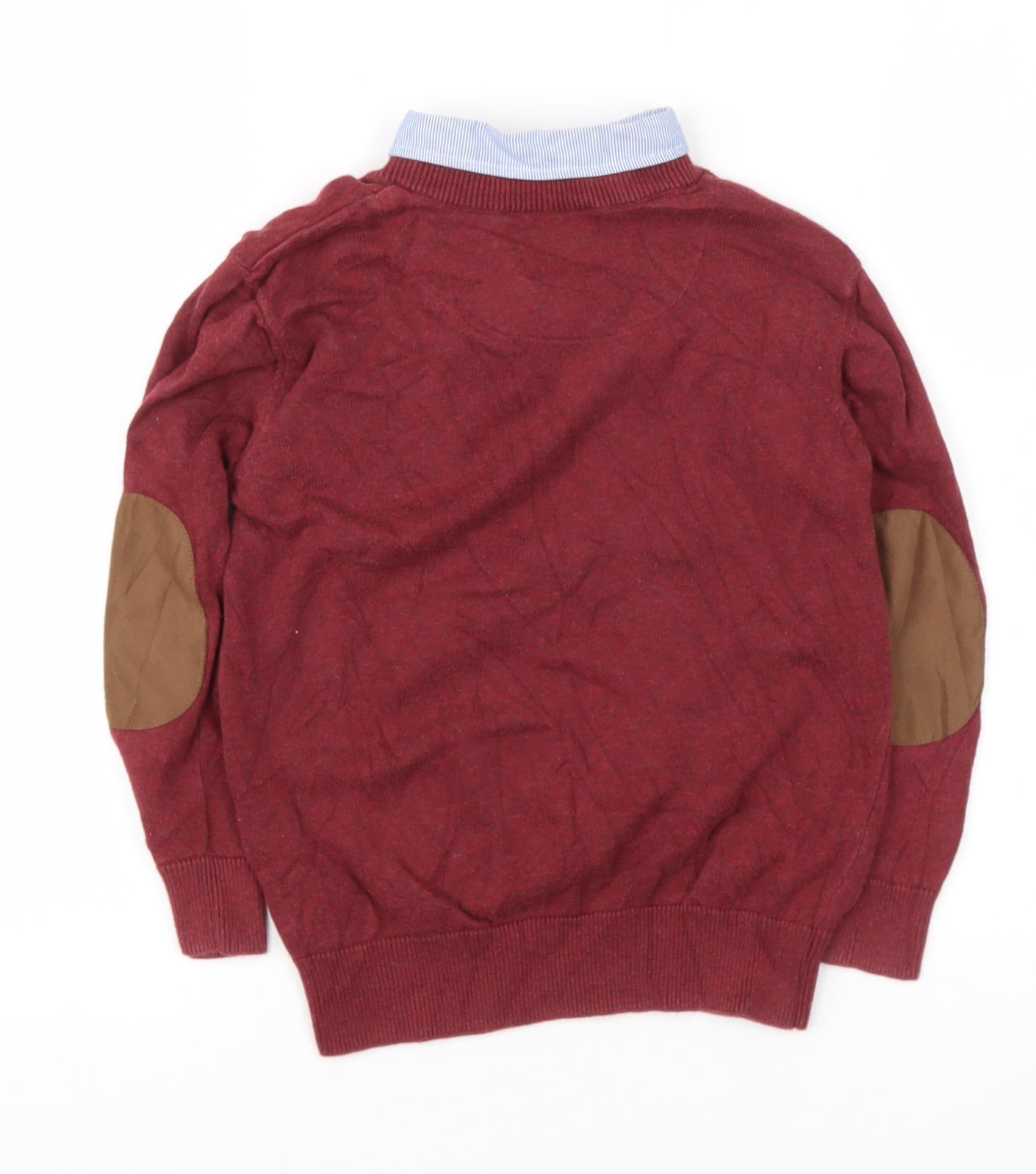 JJ Jeans Boys Purple Collared  Cotton Pullover Jumper Size 6-7 Years