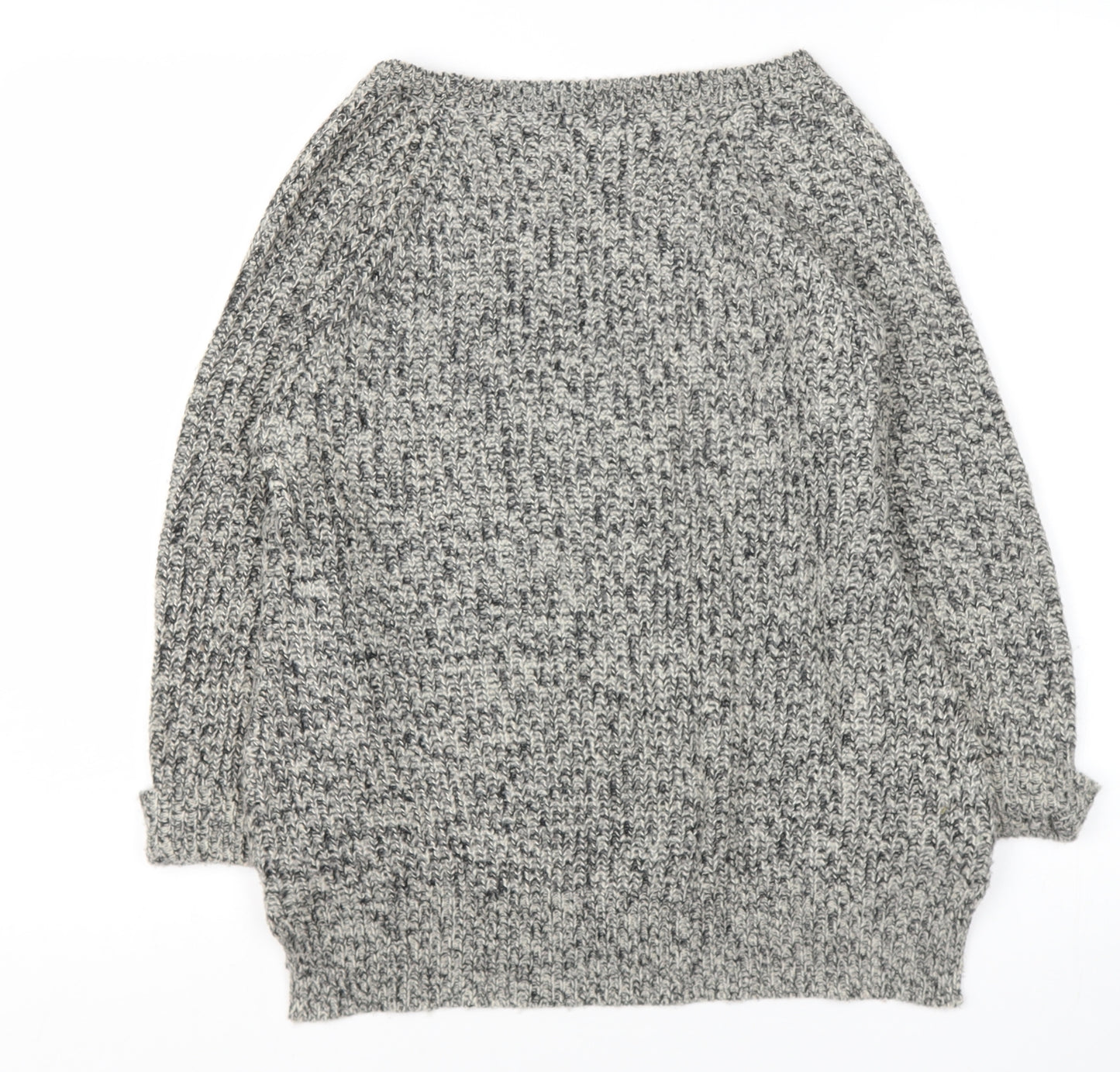 F&F Womens Grey Round Neck  Acrylic Pullover Jumper Size 12