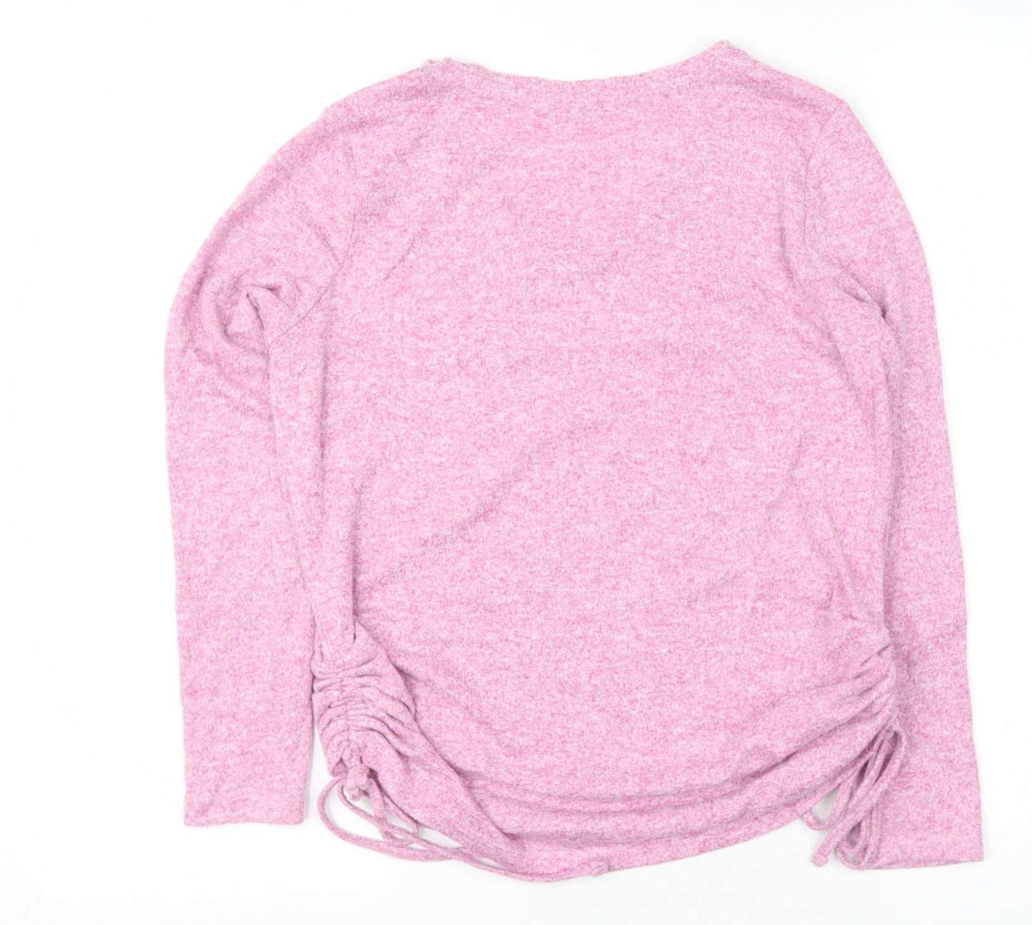 George Womens Pink V-Neck  Polyester Pullover Jumper Size 10