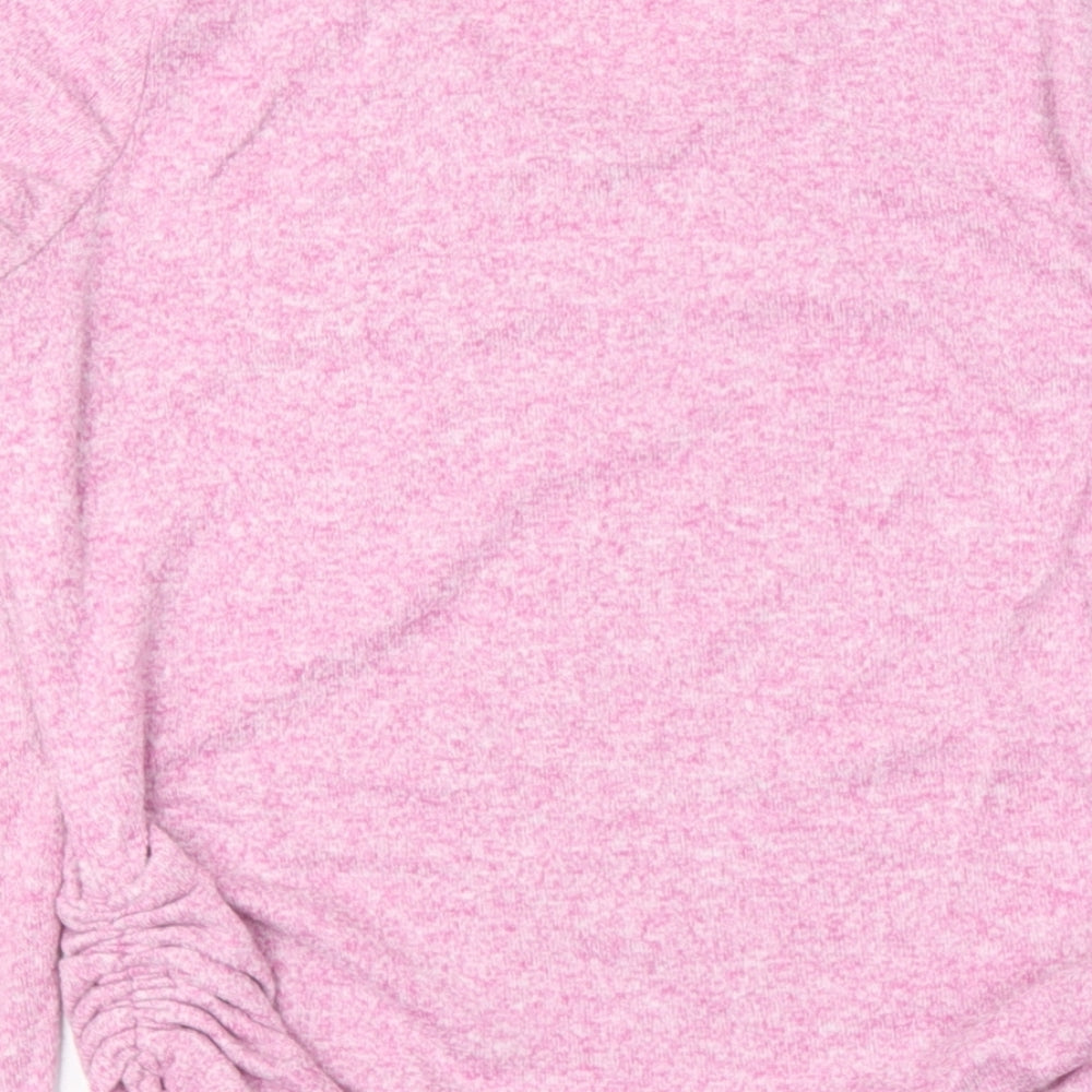 George Womens Pink V-Neck  Polyester Pullover Jumper Size 10