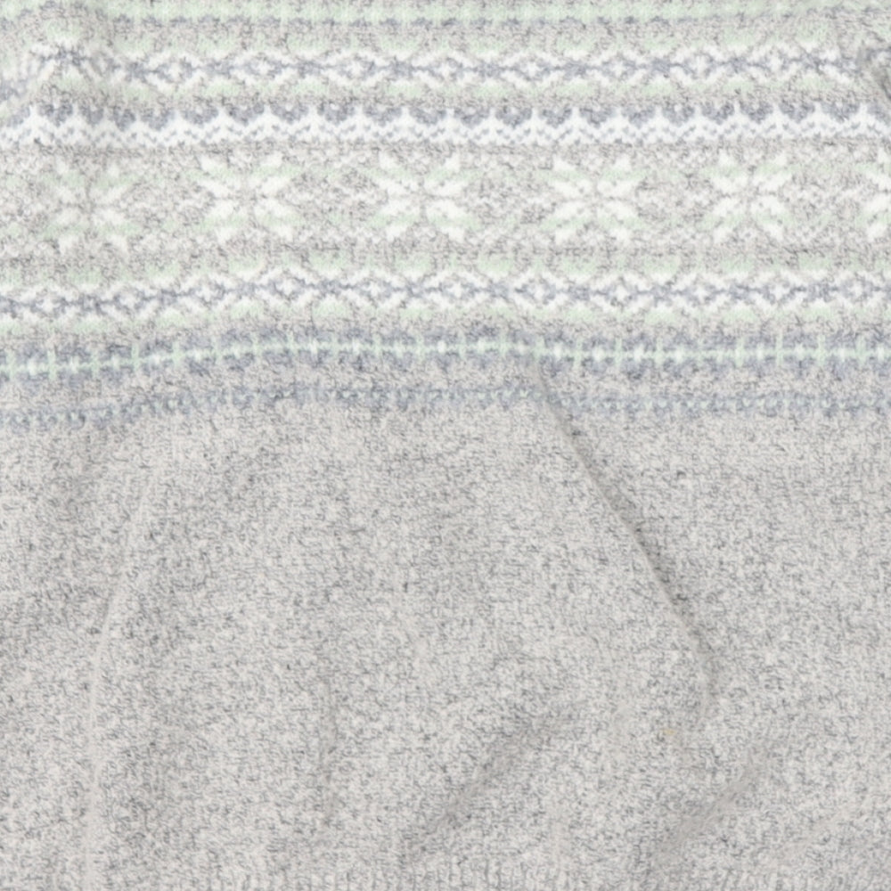 Primark Womens Grey Round Neck Fair Isle Acrylic Pullover Jumper Size 8