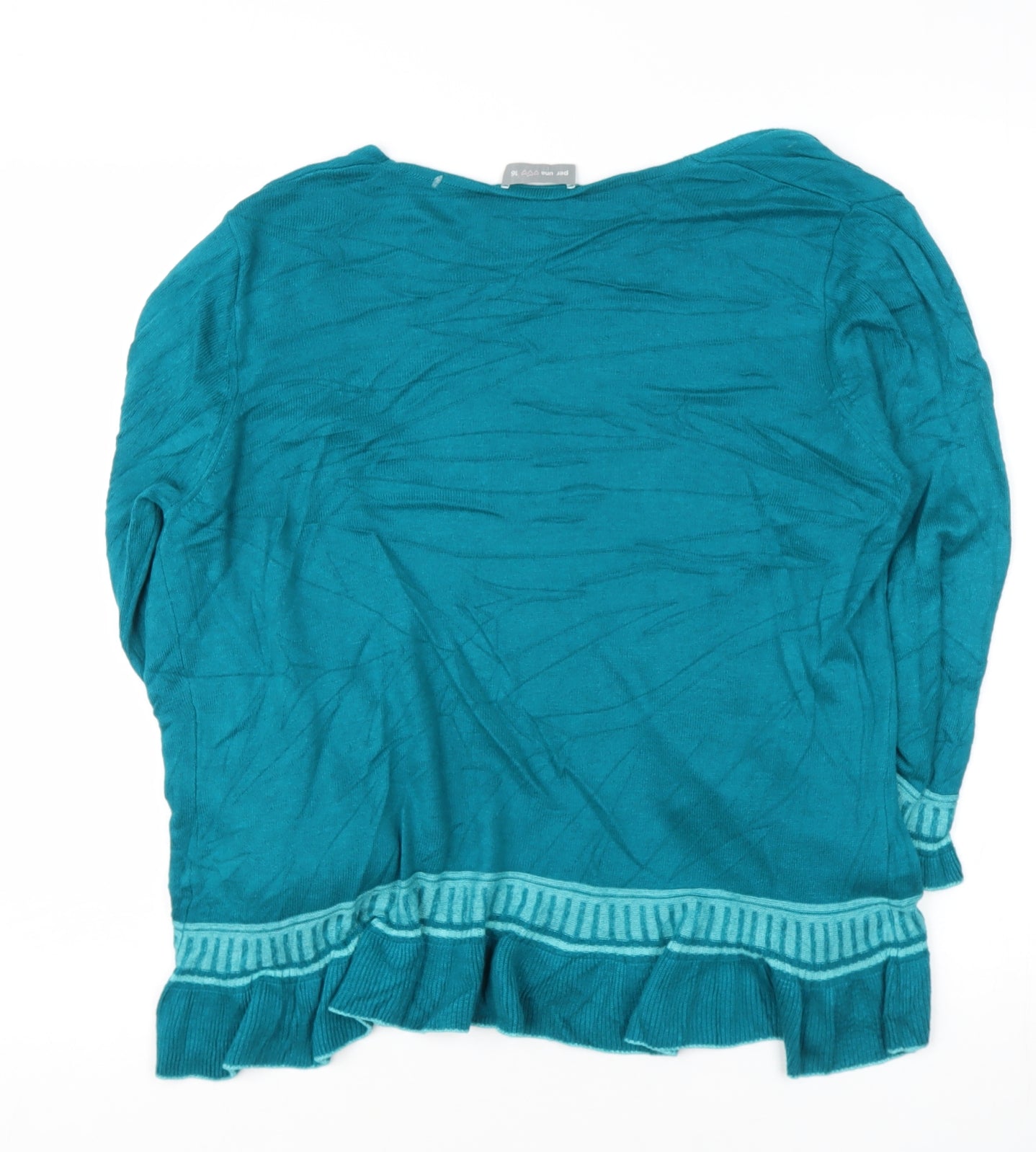 Per Una Womens Green V-Neck  Polyester Cardigan Jumper Size 16