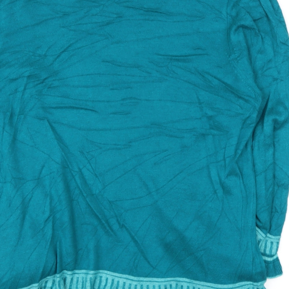 Per Una Womens Green V-Neck  Polyester Cardigan Jumper Size 16