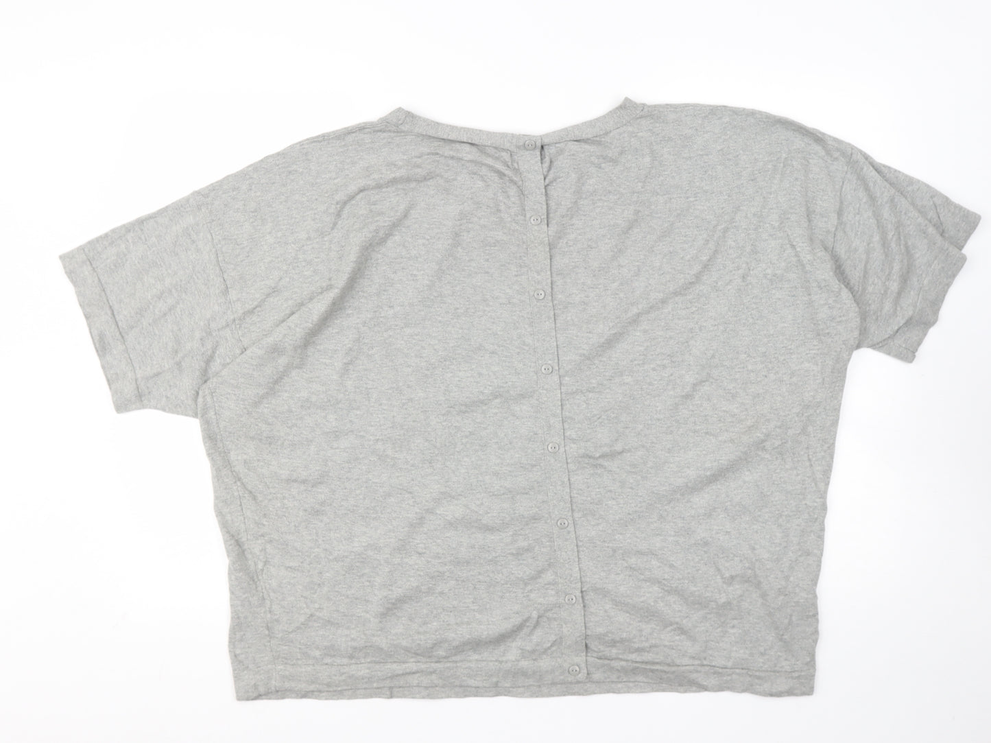 NEXT Womens Grey Round Neck  Cotton Pullover Jumper Size 24