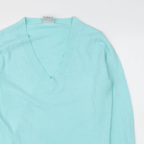NEXT Womens Blue V-Neck  Acrylic Cardigan Jumper Size 14