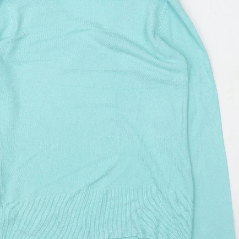 NEXT Womens Blue V-Neck  Acrylic Cardigan Jumper Size 14