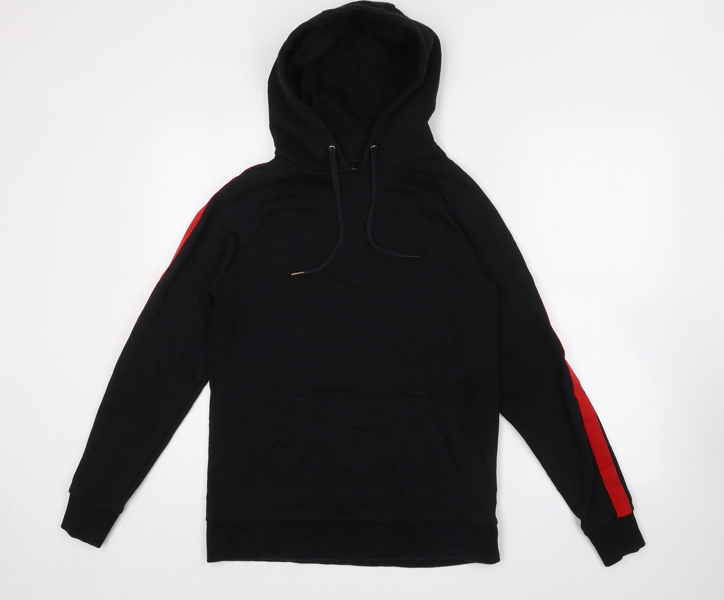 Maniere De Voir Mens Black  Cotton Pullover Hoodie Size S