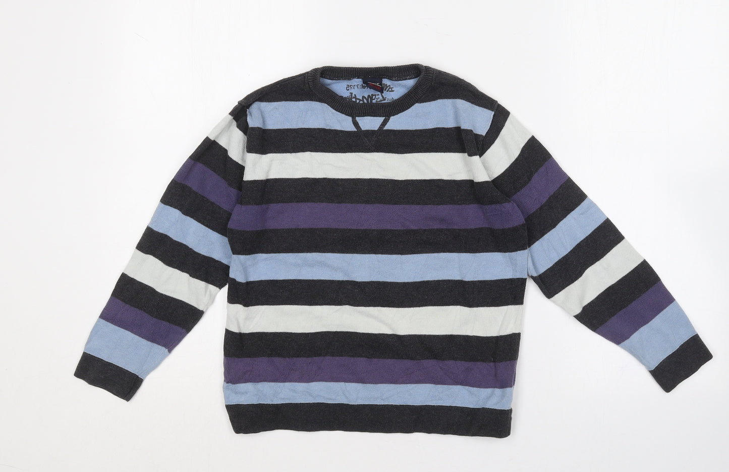 NEXT Boys Multicoloured Striped 100% Cotton Pullover Sweatshirt Size 7-8 Years
