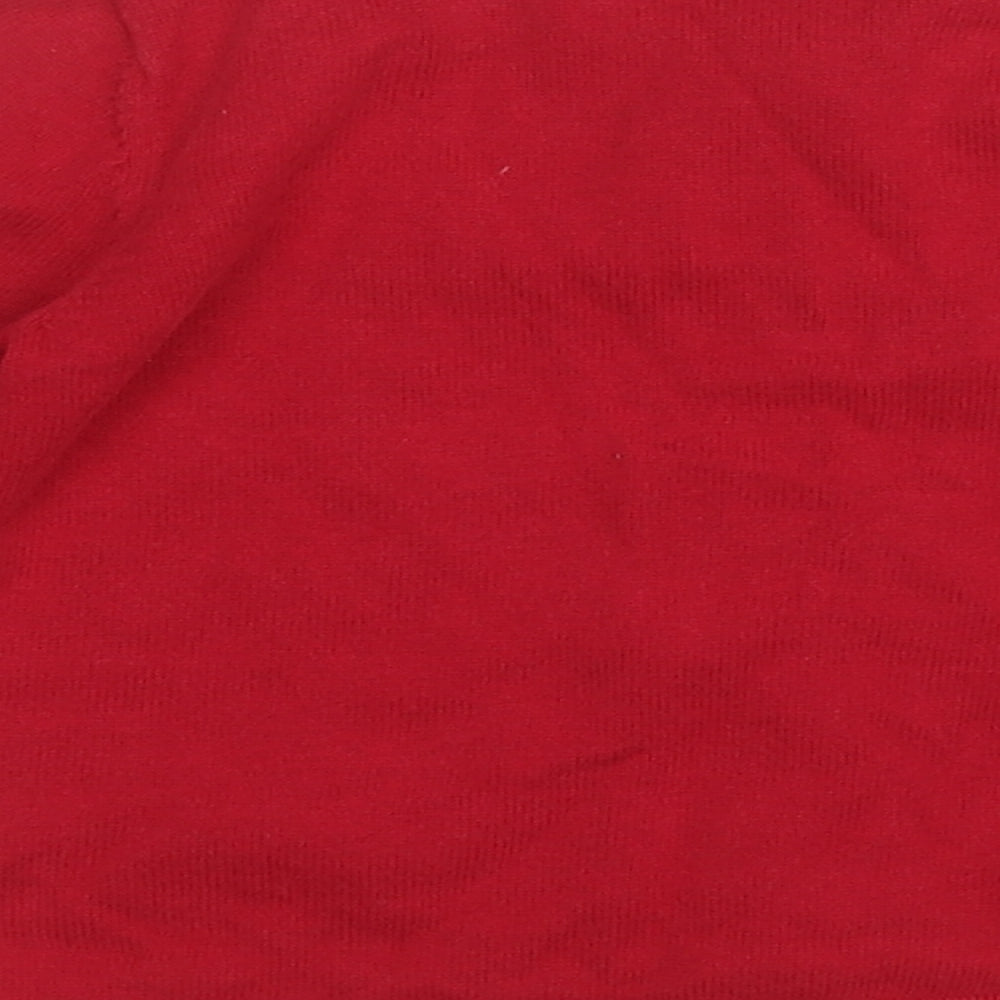 Preworn Girls Red Round Neck  Cotton Cardigan Jumper Size 2-3 Years