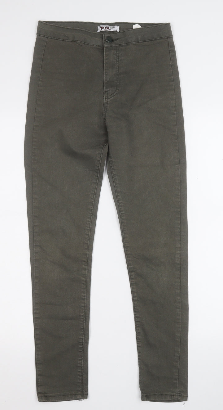 porto bello Womens Green Cotton Skinny Jeans Size 8 L26 in Regular Button