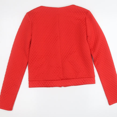 Divided Womens Red Geometric  Jacket  Size S  Zip
