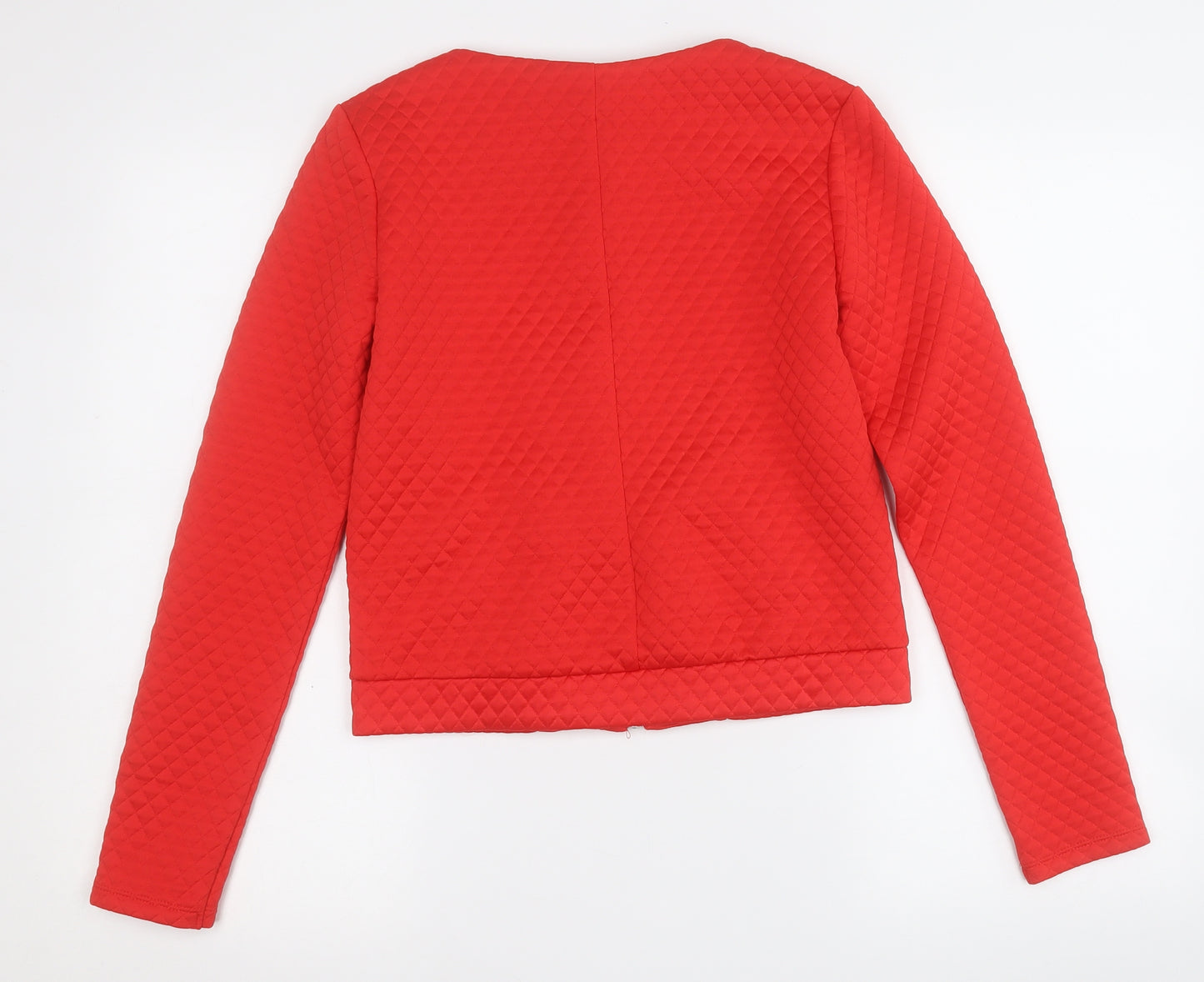 Divided Womens Red Geometric  Jacket  Size S  Zip