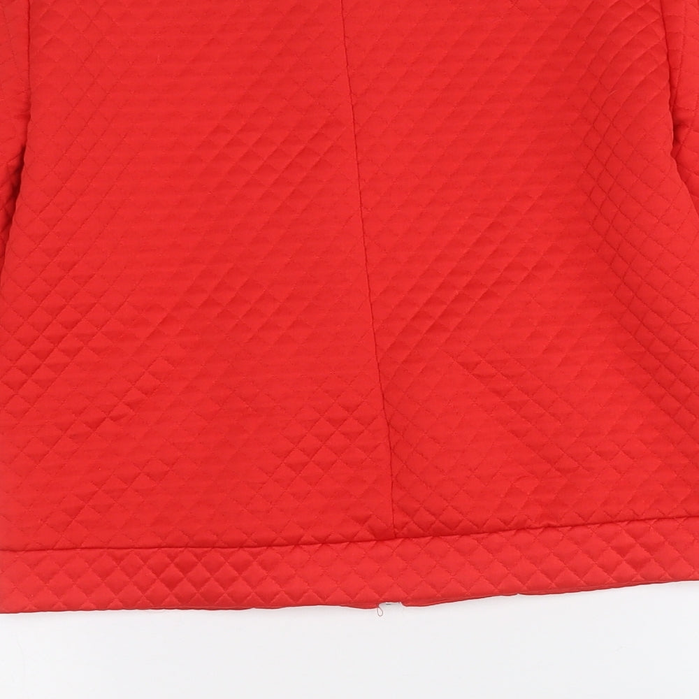 Divided Womens Red Geometric  Jacket  Size S  Zip