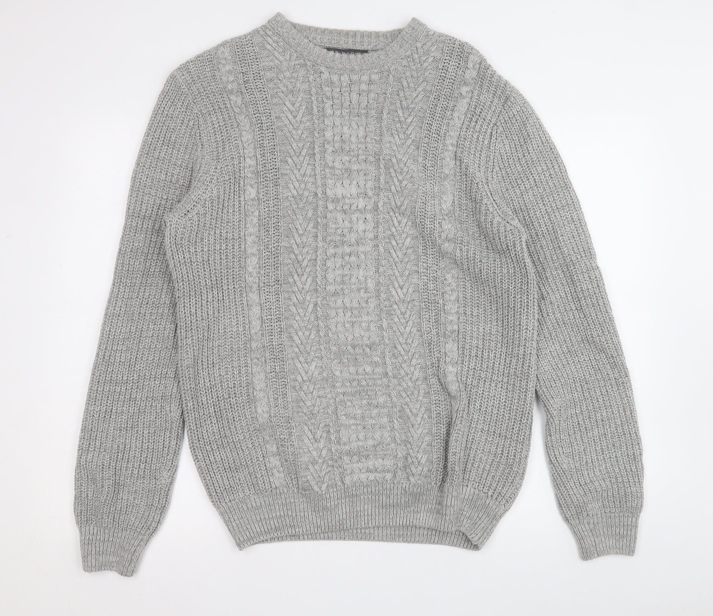 Primark Mens Grey Round Neck  Cotton Pullover Jumper Size M