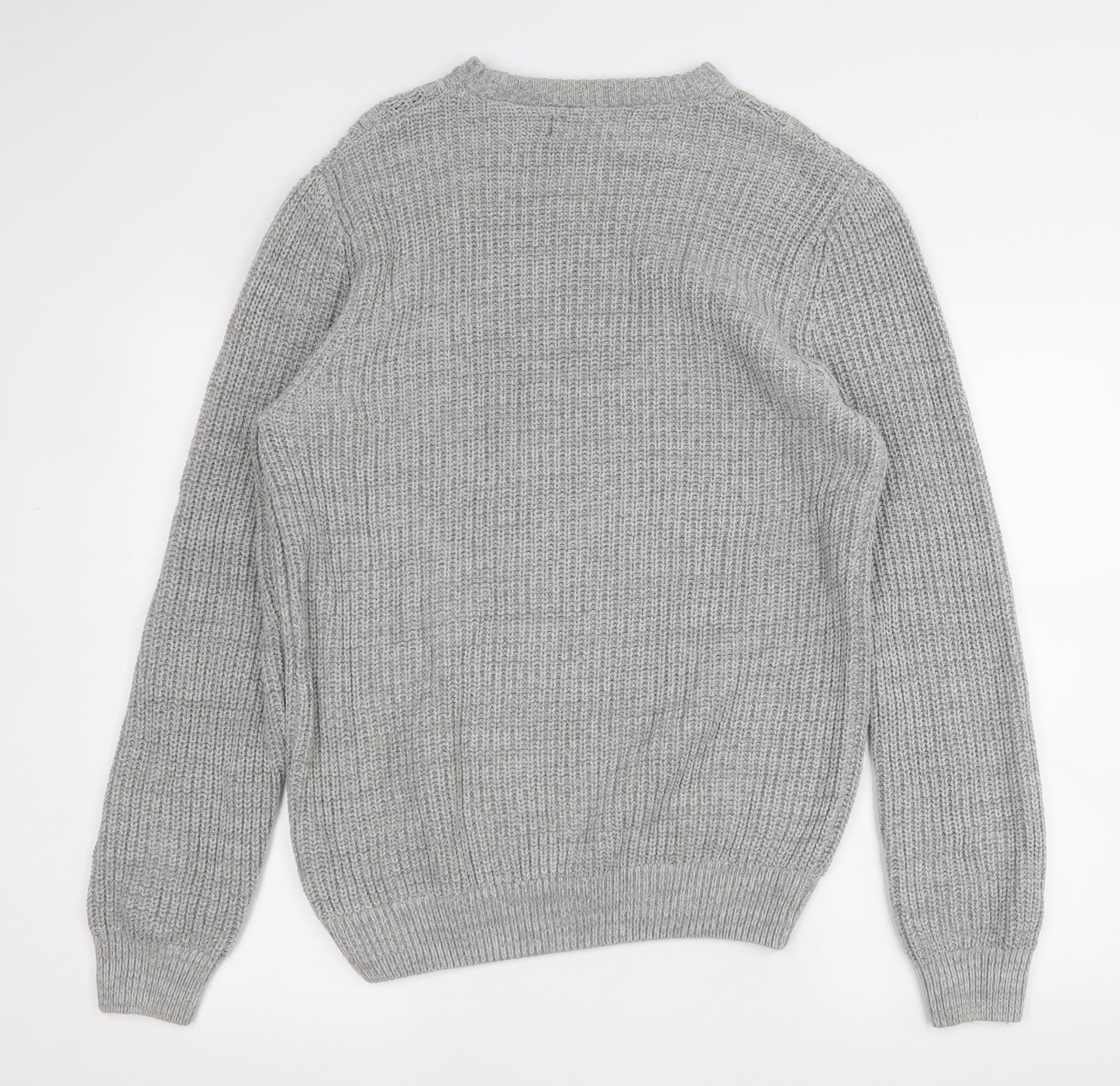 Primark Mens Grey Round Neck  Cotton Pullover Jumper Size M