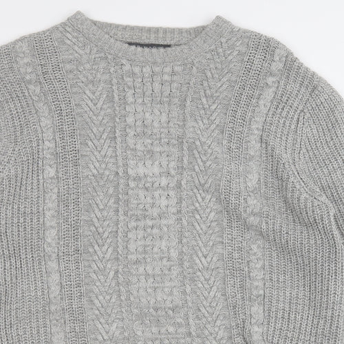 Primark Mens Grey Round Neck  Cotton Pullover Jumper Size M