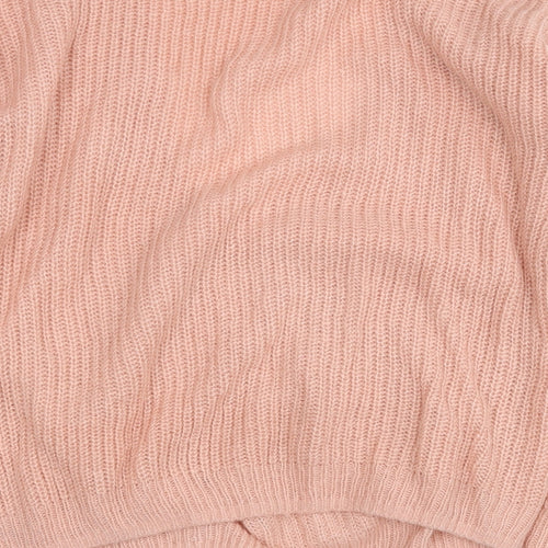 Divided Womens Pink V-Neck  Acrylic Pullover Jumper Size L