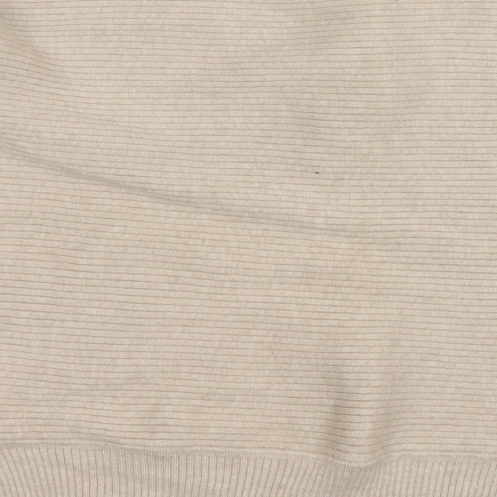 F&F Womens Beige V-Neck  Viscose Pullover Jumper Size 6