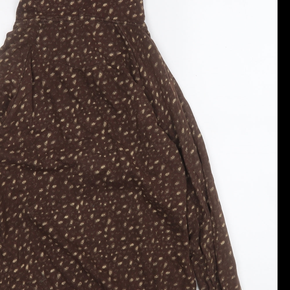 only limitless Womens Brown Geometric Cotton Full Zip Hoodie Size M  Zip