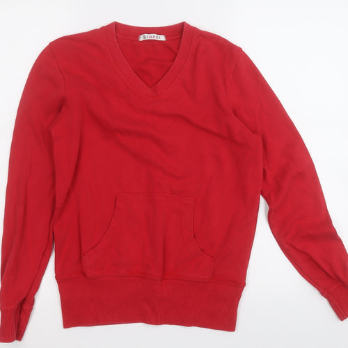 George Womens Red  Cotton Pullover Hoodie Size 8