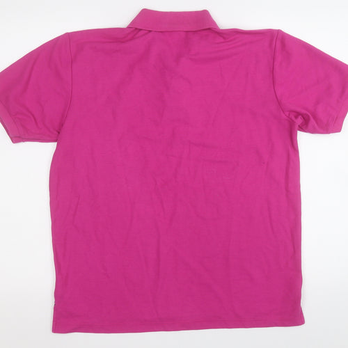 Slazenger Mens Purple  Polyester  Polo Size L Collared Button