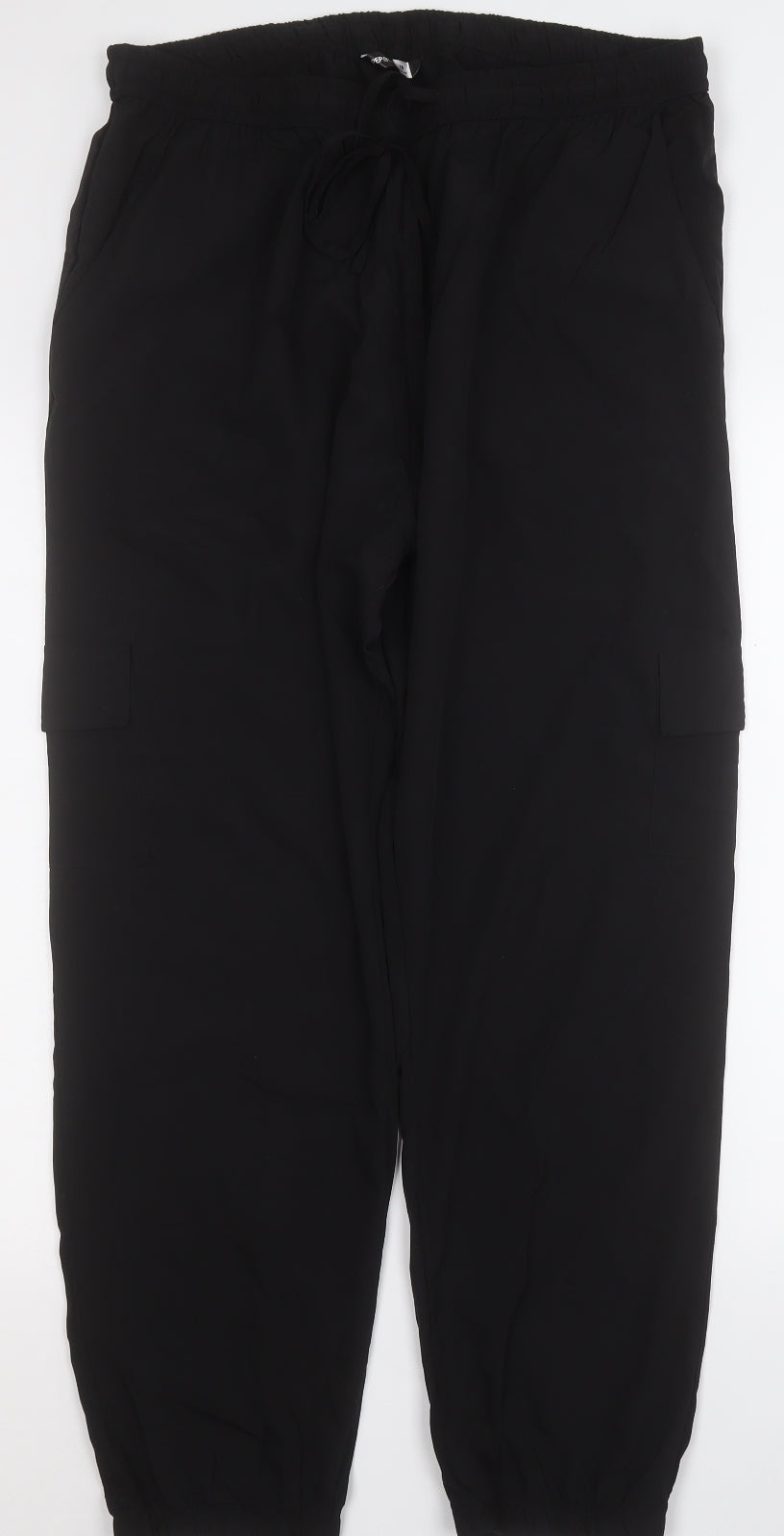 Pep&Co Womens Black  Polyester Jogger Trousers Size 16 L27 in Regular