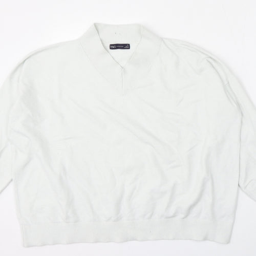 Marks and Spencer Womens Clear V-Neck  Viscose Pullover Jumper Size XL