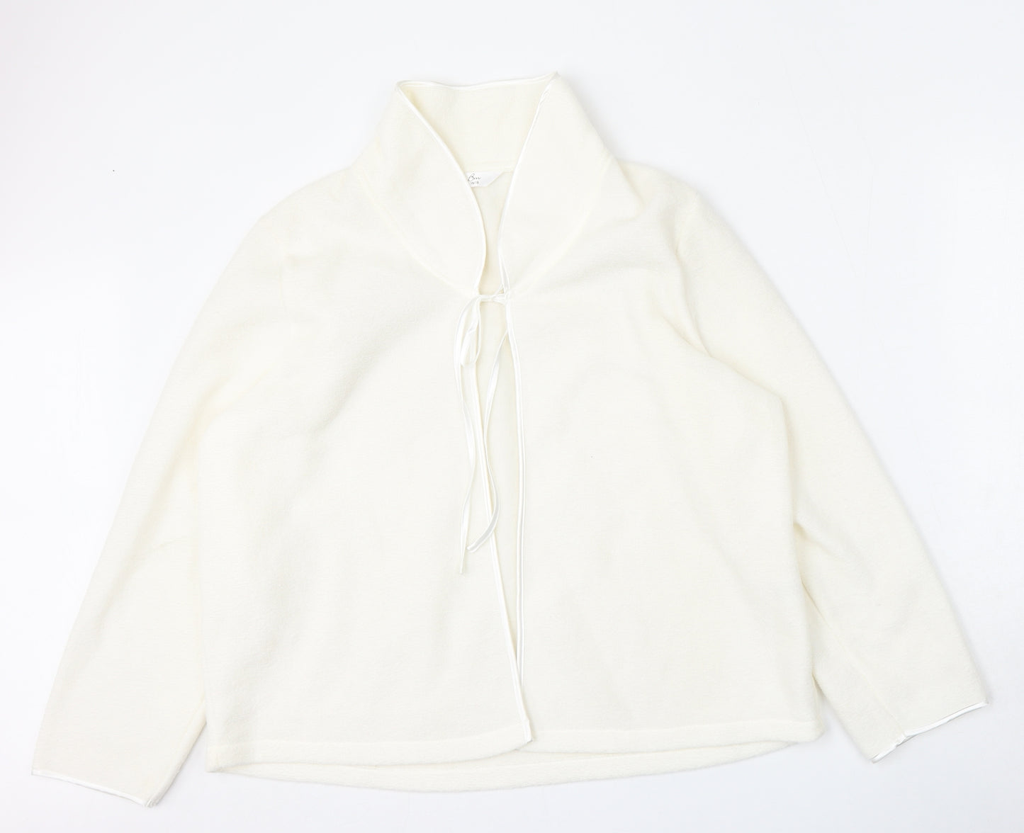 BM Womens Beige V-Neck  Polyester Cardigan Jumper Size 16