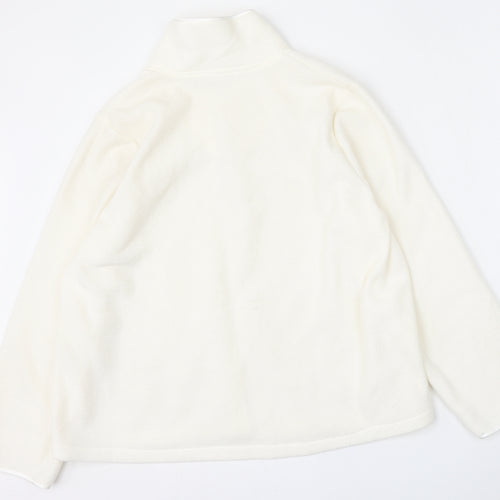 BM Womens Beige V-Neck  Polyester Cardigan Jumper Size 16