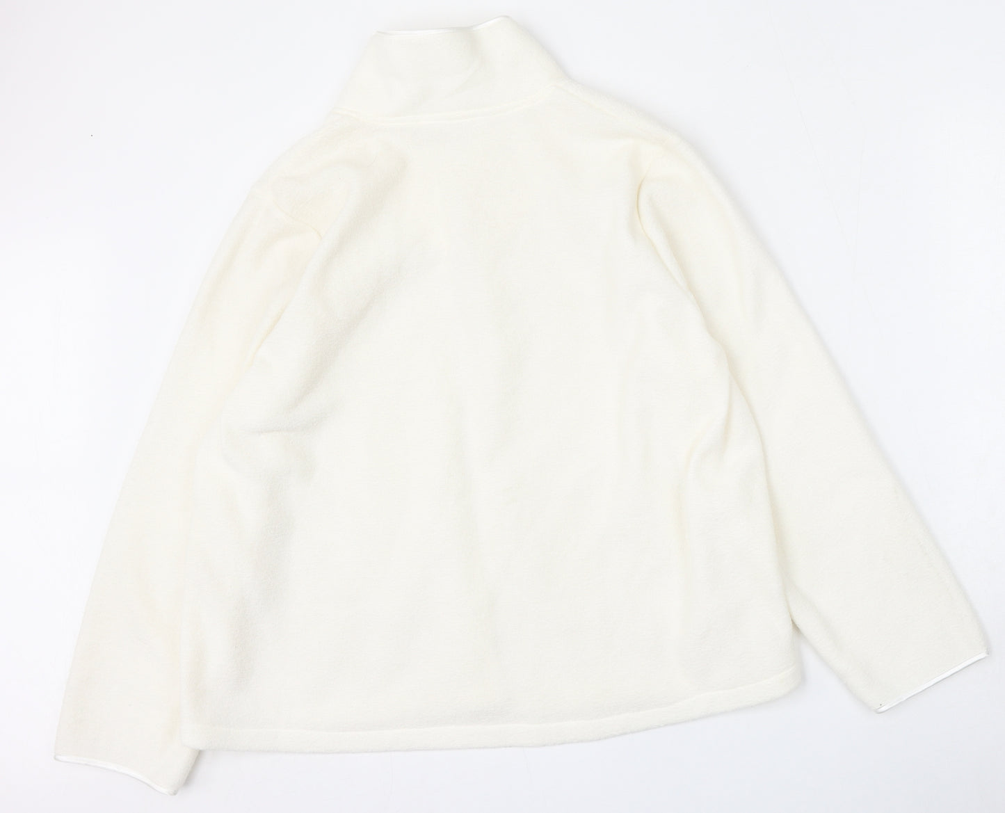 BM Womens Beige V-Neck  Polyester Cardigan Jumper Size 16