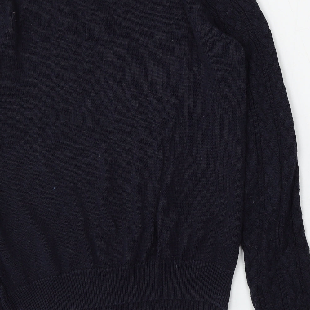 H&M Womens Blue Round Neck  Cotton Pullover Jumper Size M