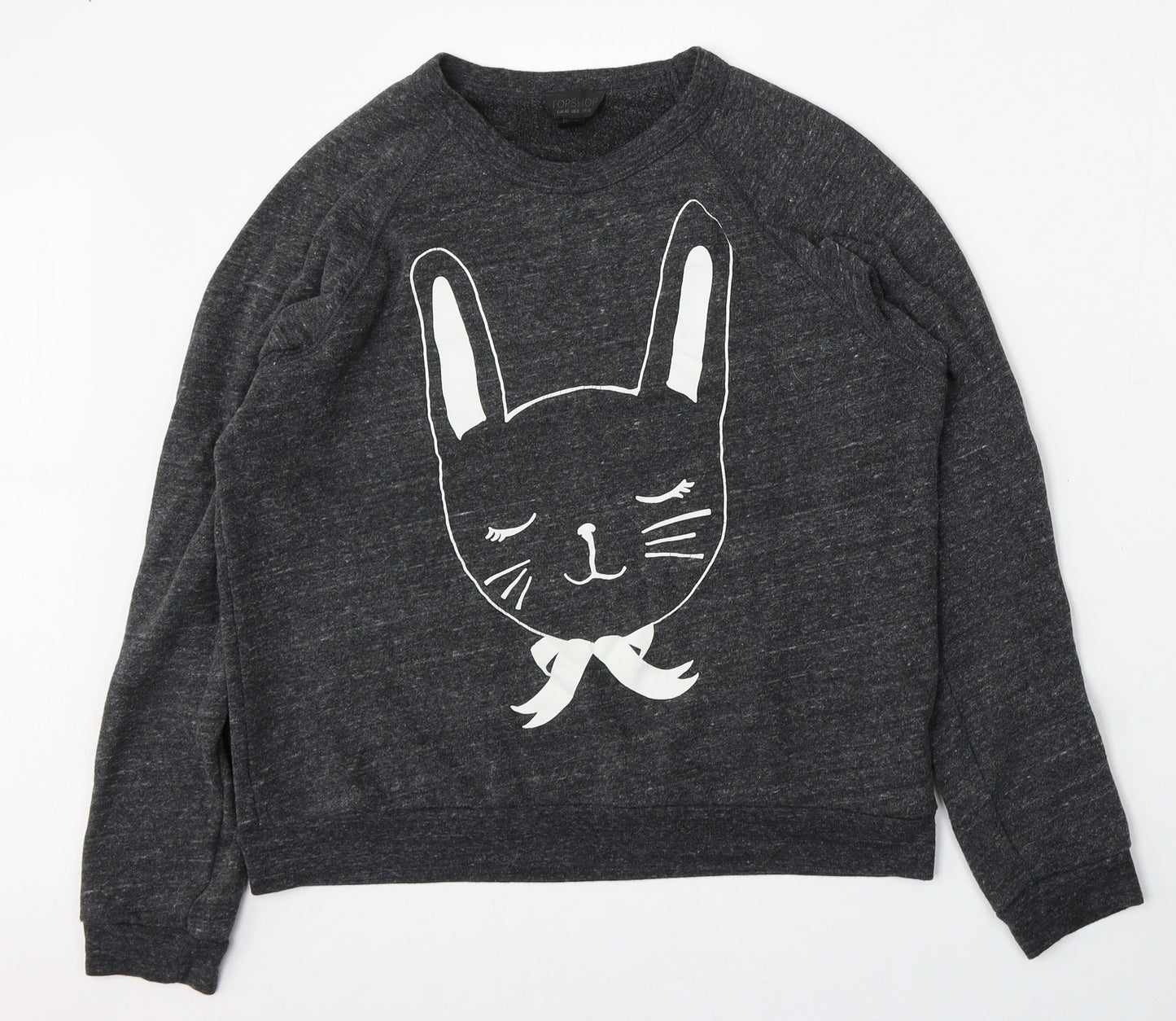 Topshop Womens Grey  Polyester Pullover Sweatshirt Size 12