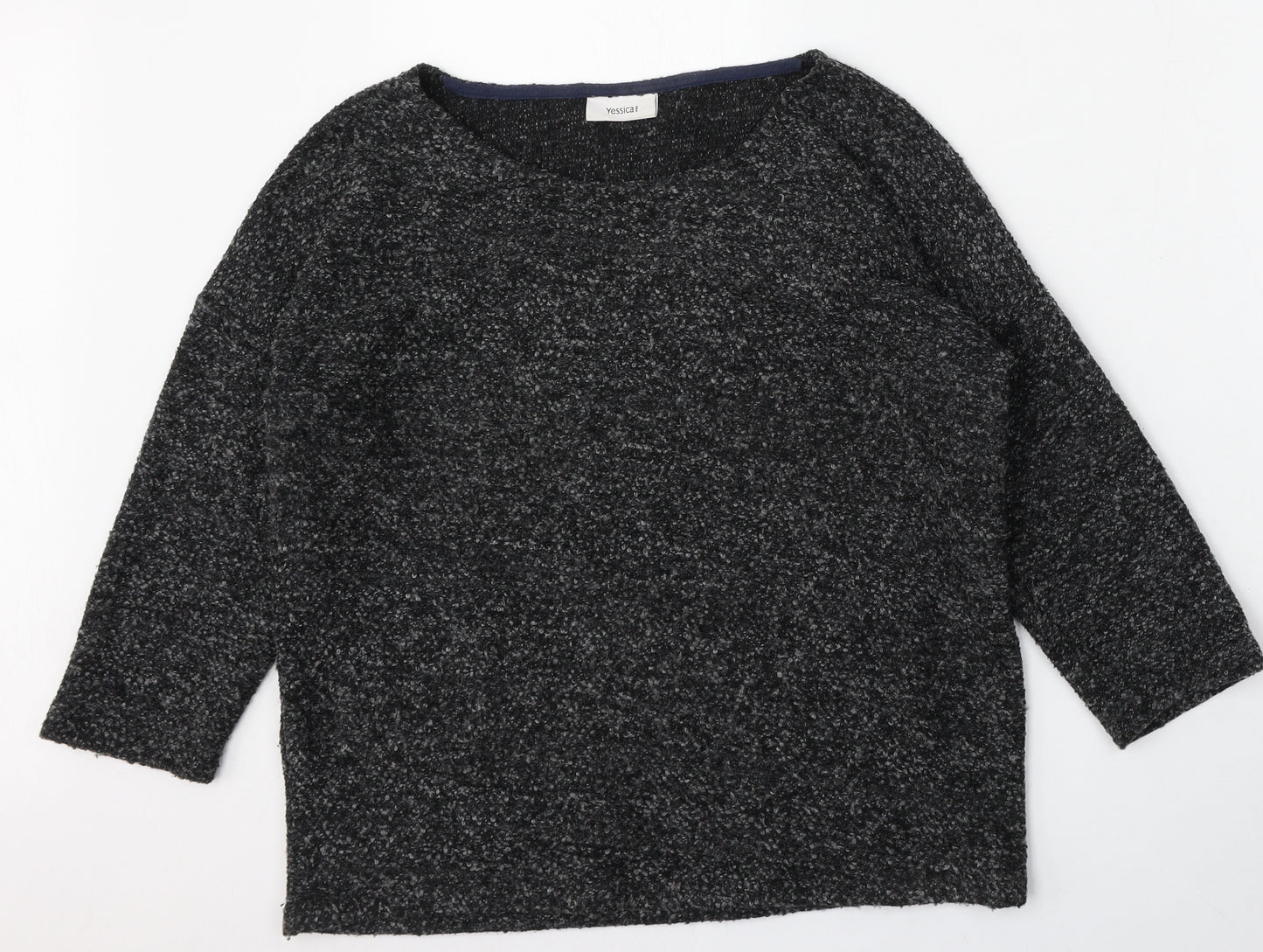 Yessica Womens Grey Round Neck  Polyester Pullover Jumper Size L