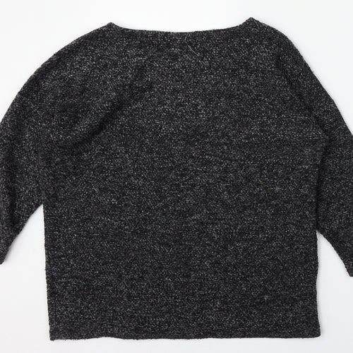 Yessica Womens Grey Round Neck  Polyester Pullover Jumper Size L