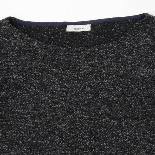 Yessica Womens Grey Round Neck  Polyester Pullover Jumper Size L
