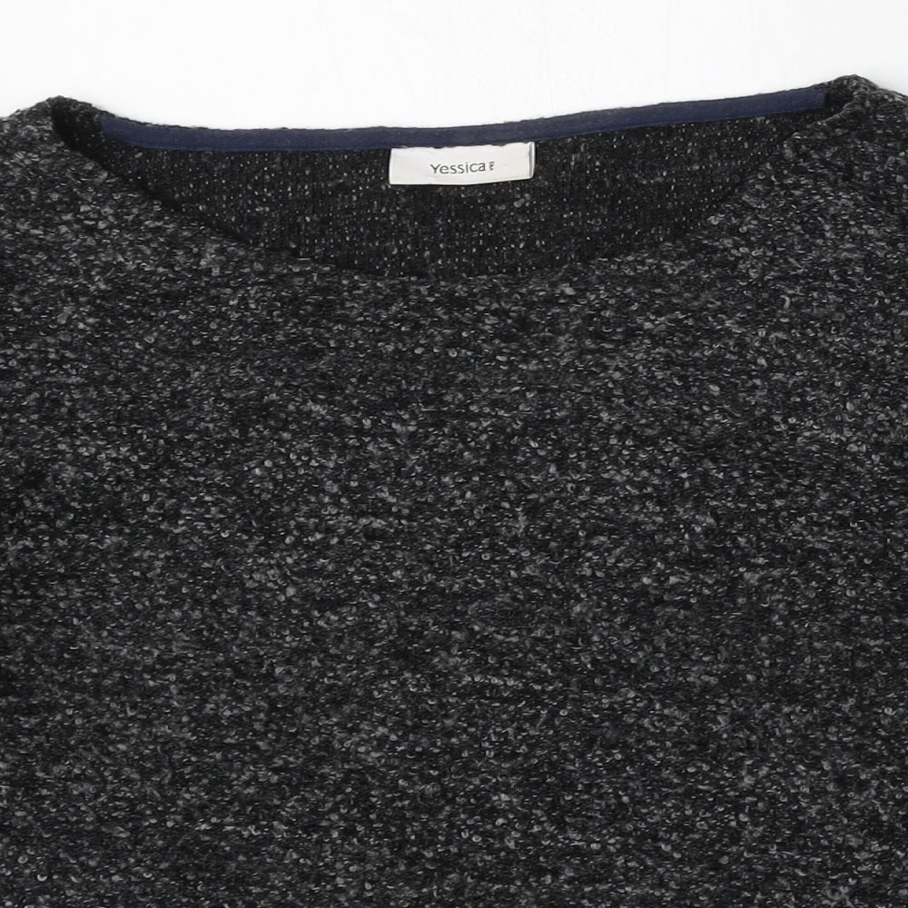 Yessica Womens Grey Round Neck  Polyester Pullover Jumper Size L