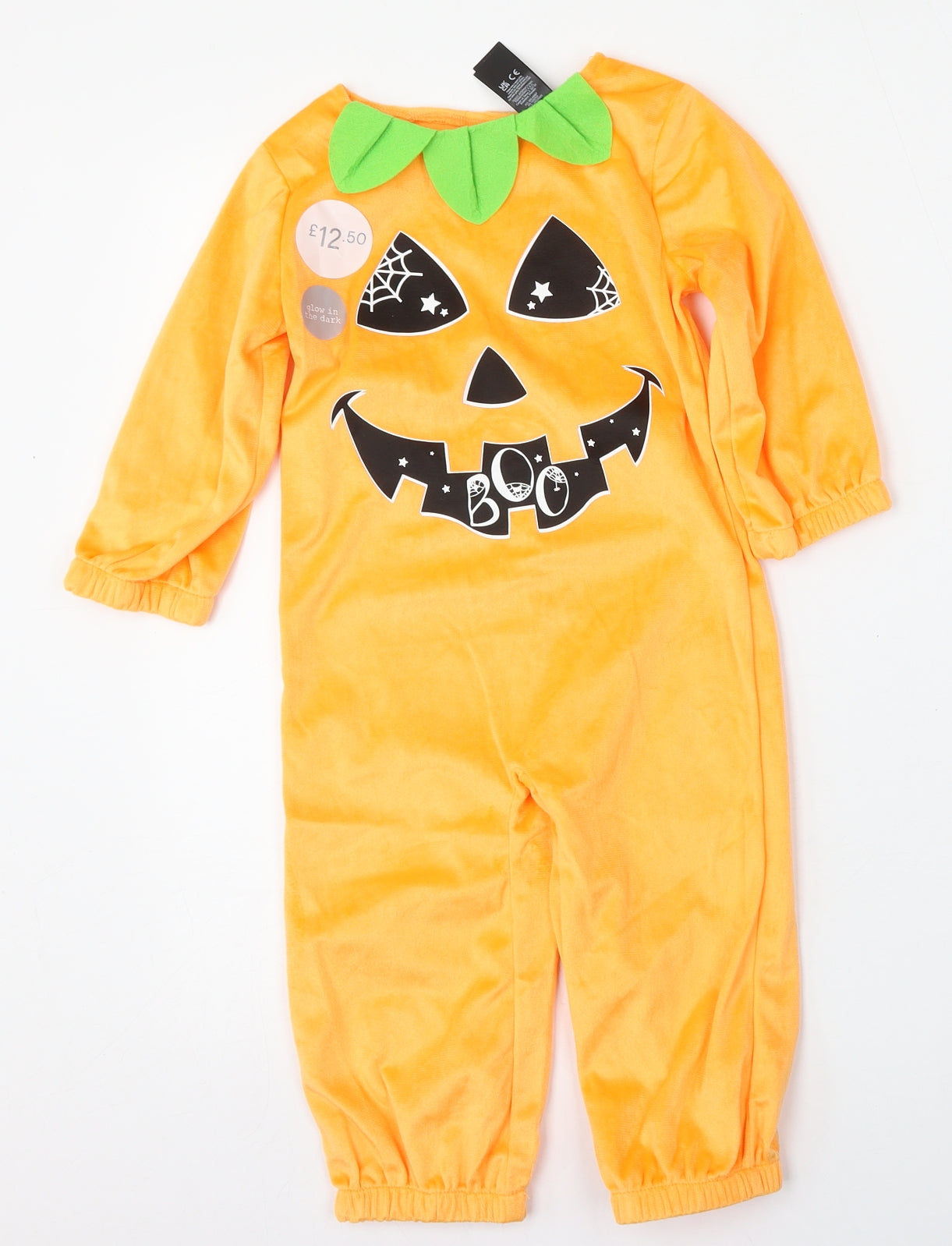 F&F Boys Orange  Polyester  One Piece Size 2-3 Years  Hook & Eye - halloween costume