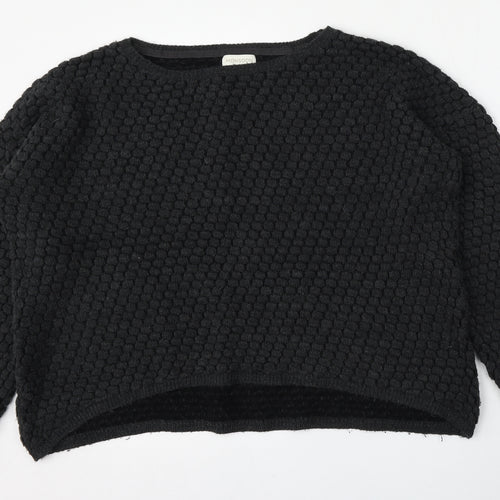 Monsoon Womens Grey Round Neck  Acrylic Pullover Jumper Size L
