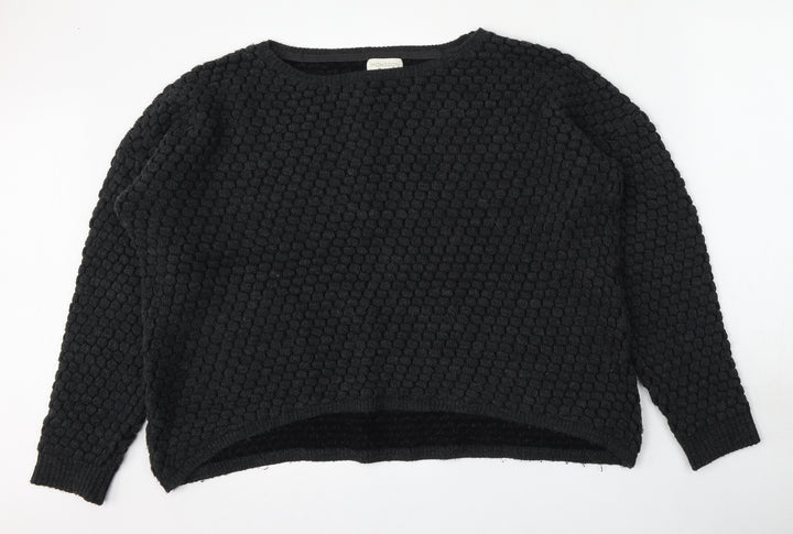 Monsoon Womens Grey Round Neck  Acrylic Pullover Jumper Size L