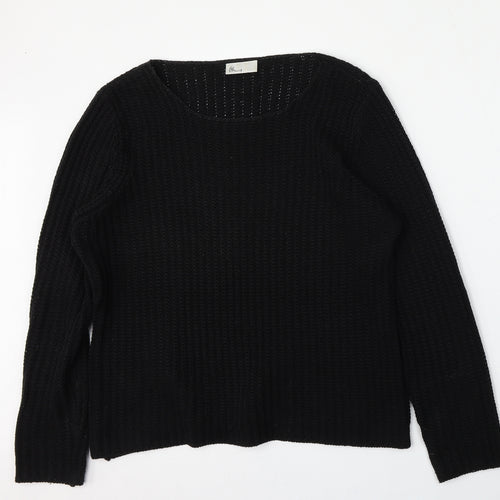 BHS Womens Black Round Neck  Polyester Pullover Jumper Size L